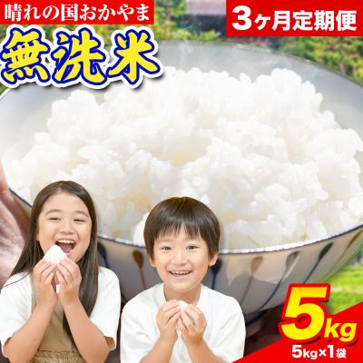 ふるさと納税 笠岡市 3ヶ月定期便 おかやま無洗米 5kg 米《お申し込み月の翌月から出荷開始》岡山県 笠岡市 無洗米