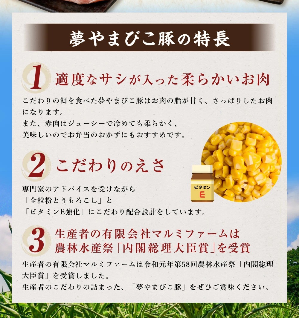 夢やまびこ豚 詰め合せ セット 1.7kg 4種類 (ロースかつ・肩ローススライス・バラスライス・モモスライス) 肉 お肉 豚肉_イメージ3