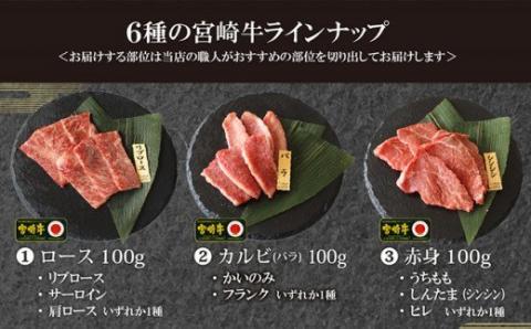 【特選】宮崎牛6種盛 焼肉食べ比べセット　牛肉[G7425]