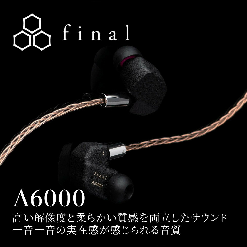 【ふるさと納税】有線イヤホン final A6000 2Pinソフト単結晶銅ケーブル付属 | 生活家電 日用品 人気 おすすめ 送料無料