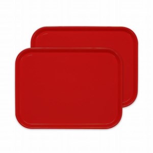 タツクラフト カラフルピノトレー L 39cm レッド 2枚組