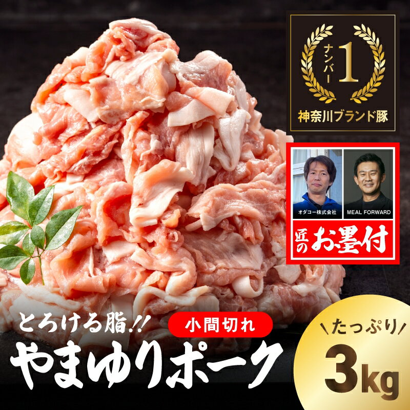 【ふるさと納税】やまゆりポーク 小間切れ 3kg【 ブランド豚 やまゆりポーク 豚肉 こま切れ肉 大容量 個包装 神奈川県 小田原市 】