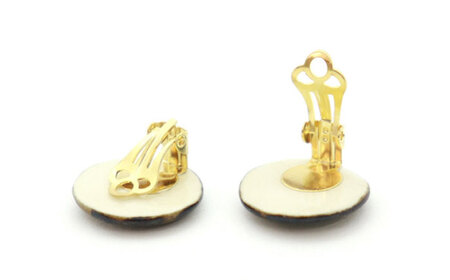 【美濃焼】 苔むら タイル イヤリング 直径20mm 瑞浪市 / TILEmade タイル アクセサリー ハンドメイド [AZCD051]