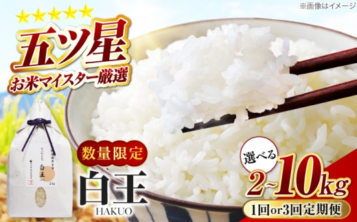 【全3回定期便】 お米 白王(HAKUO) 10kg（5kg×2個） / 米 コメ こめ お米 おこめ ご飯 ごはん ゴハン オリジナル米 ブランド米 白米 精米 魚沼 魚沼産 魚沼市 大阪府 藤井寺市 お米マイスター 国産お弁当 人気 おすすめ /大阪府藤井寺市/ 桝田米穀店 [BLAZ006]