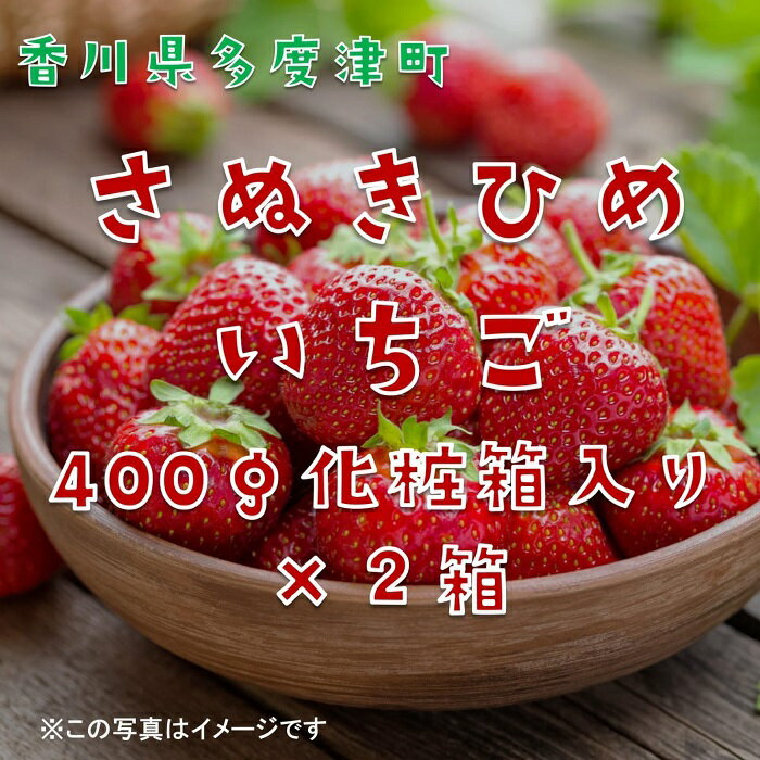 【ふるさと納税】香川県オリジナル品種 さぬきひめいちご 約400g化粧箱入り(12～18粒)×2箱【令和8年2月中旬頃より発送】〔提供：株式会社ことひら街道〕しあわせ製麺 イチゴ 苺 甘い ジューシー