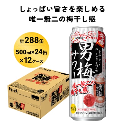 サッポロ 男梅 サワー 500ml×288缶(12ケース分)同時お届け チューハイ 酎ハイ サワー