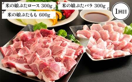 【戸沢村×金山町 共通返礼品】＜定期便＞ 最上のお肉 焼き肉定期便 2回（戸澤豚・米の娘ぶた）豚肉  FAE-0026