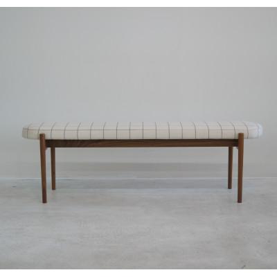 ふるさと納税 大川市 bolo stool Round L ベンチ 【アイボリー×チェック/ウォールナット/幅140cm】 |  | 02