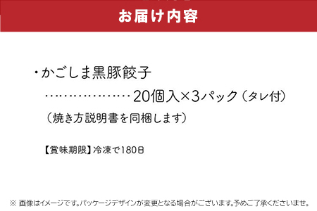 015-17 定番のかごしま黒豚餃子60個(タレ付）