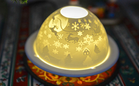 【波佐見焼】リトファニーキャンドルライト〈ホリーナイト〉【ルセラ・ポーセリン】[CG13]