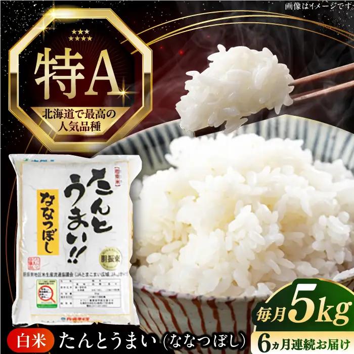 令和8年産 新米 【全6回定期便】ななつぼし [たんとう米] 5kg 米 定期便 6ヵ月 半年 毎月 定期便 6ヵ月 半年 毎月 お米 白米 ご飯 ななつぼし 北海道 [AXAB077]