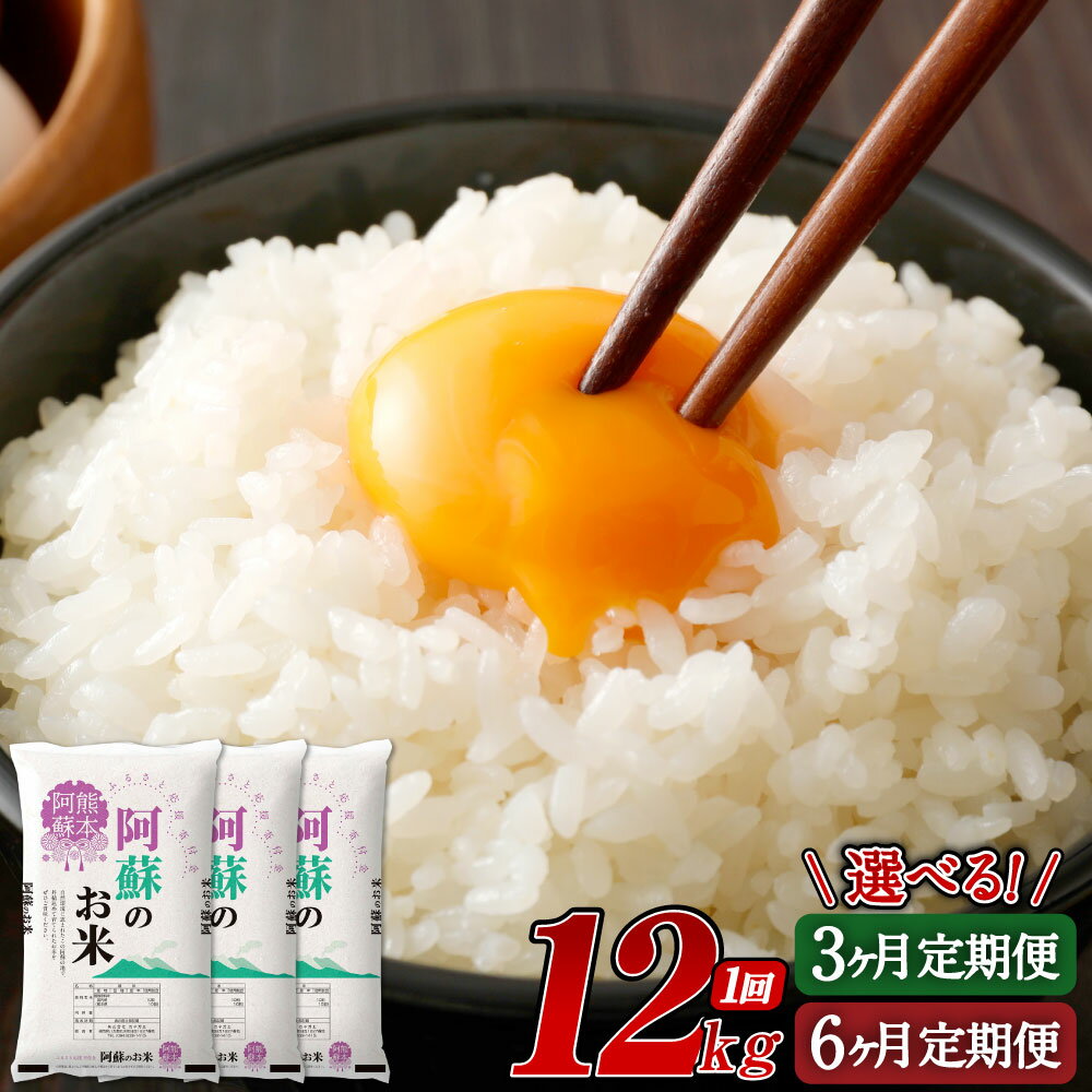 【ふるさと納税】【選べる 定期便】阿蘇のお米 12kg 3ヶ月 / 6ヶ月 米 コメ 白米 ご飯 精米 ブレンド米 国産 九州産 熊本県産 定期便 送料無料