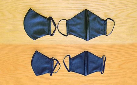 洗える【夏用】マスク　紺　大小各２枚セット