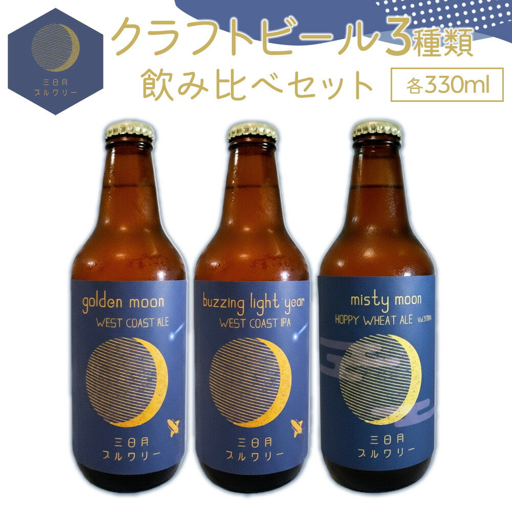 【ふるさと納税】クラフトビール3種類飲み比べセット 各330ml | 酒 ビール お酒 さけ 人気 おすすめ 送料無料 ギフト