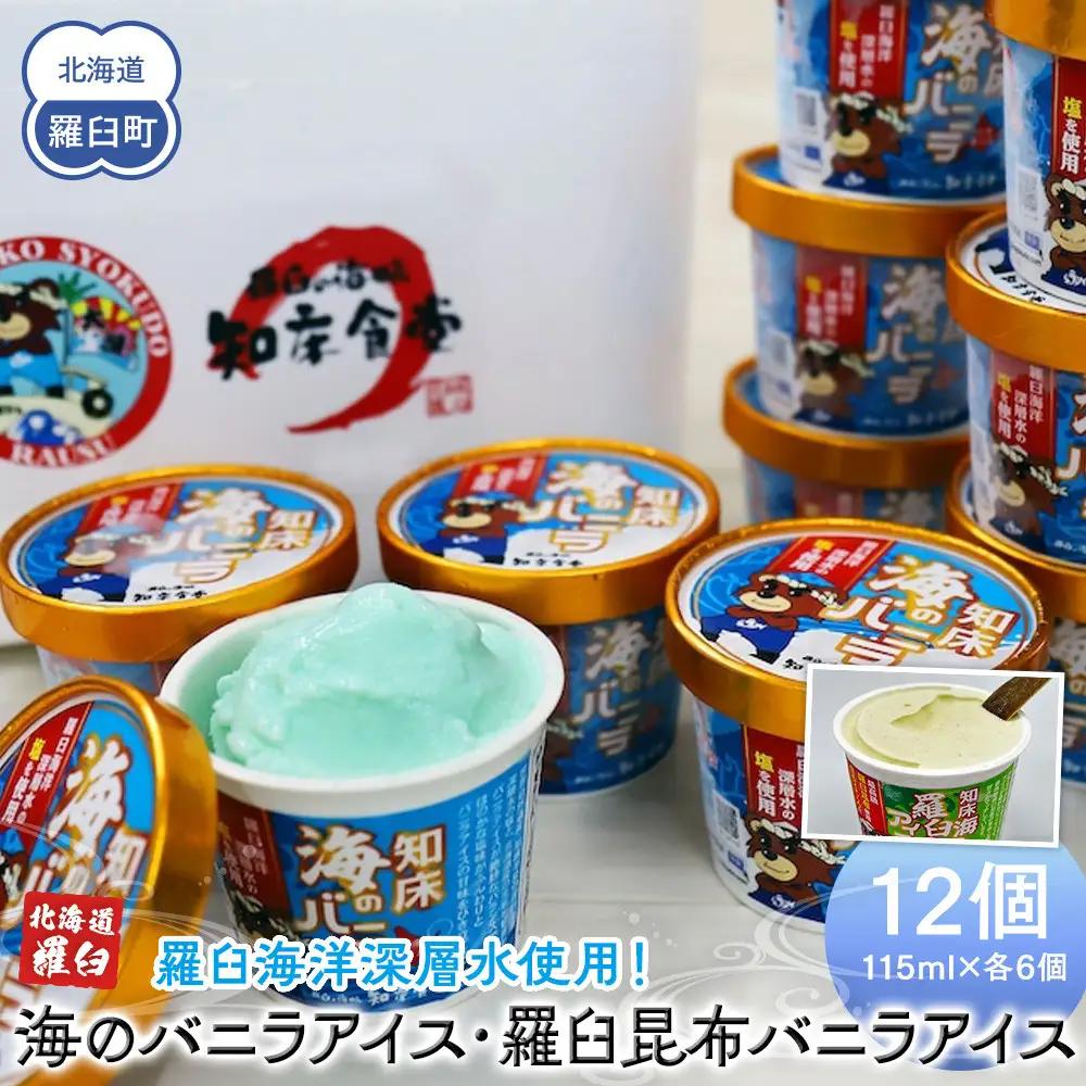 海洋深層水使用！ バニラアイス・羅臼昆布バニラアイス 12個セット ｜ 北海道