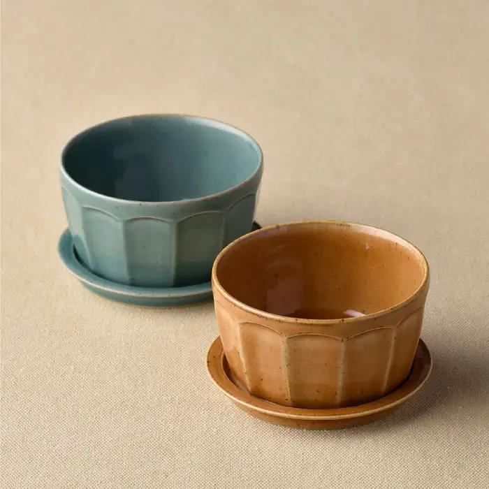 【波佐見焼】カラーペア蓋物 スープカップ カップ 小皿  食器 皿 【舘山堂】 [RC09] 波佐見焼