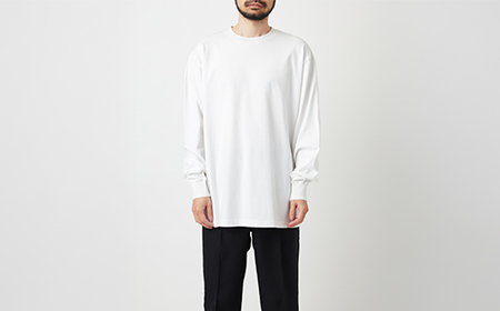 【Yonetomi】 米富繊維 NEW BASIC T-SHIRT LONG SLEEVE 白 ホワイト 服 洋服 ユニセックス メンズ レディース ブランド 数量限定 山形県 山辺町 サイズ4 yt