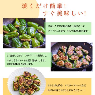 ふるさと納税 高原町 焼くだけ簡単 手作りの美味しさ宮崎県産素材のピーマンの肉詰め1kg TF823 |  | 02