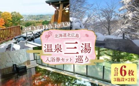 北広島 温泉三湯巡り 入浴券（計6枚）チケット 北海道北広島市