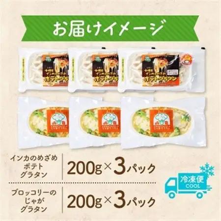 十勝 グラタン2種セット 各3個 ブロッコリー ポテト レンジであたため 北海道 帯広市【配送不可地域：離島】【1608964】