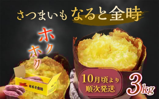 【 予約受付中・2025年10月頃より順次発送 】なると金時 3kg さつまいも 鳴門金時 熟成 国産 スイーツ 焼いも 干し芋 ギフト 贈り物 お土産 サツマイモ