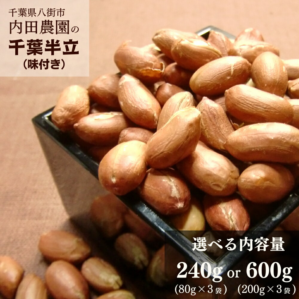 【ふるさと納税】 落花生 ＼選べる 容量 240g or 600g／八街市産　落花生　味付き（千葉半立）【240g 、 600g】落花生 ピーナッツ 千葉県産 八街市産 落花生　煎り 内田農園 ふるさと納税 送料無料 先行予約