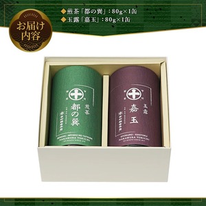 《中村藤吉本店》 煎茶『都の巽』・玉露『嘉玉』詰合せ(各80g×1缶・計160g) 銘茶 お茶 宇治茶 緑茶 玉露 煎茶【uj-AZ024】【中村藤吉本店】