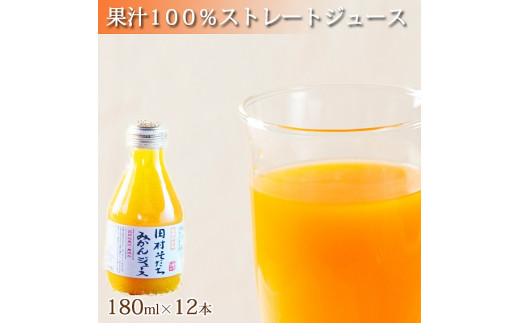 
果汁100%　田村そだちみかんジュース　180ml×12本
