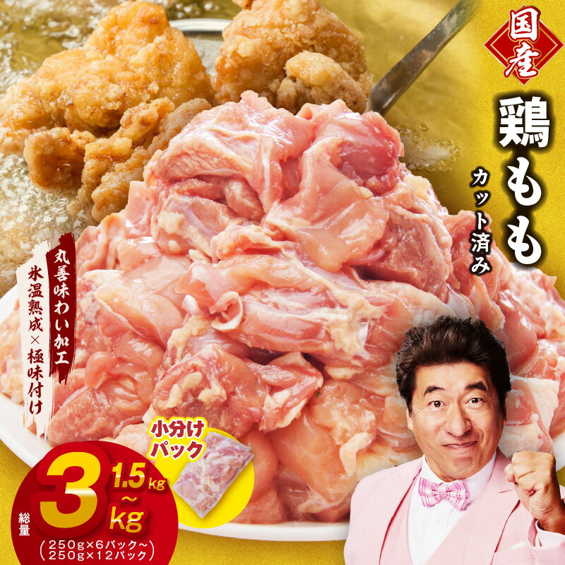 【ふるさと納税】国産 鶏肉もも カット済み 1.5kg 250g×6P / 3kg 250g×12P 【氷温熟成×極味付け】 小分け 丸善味わい加工 ふるさと納税オリジナル 限定 丸善食品 冷凍 発送時期が選べる お取り寄せ 泉佐野市 送料無料 肉の泉佐野