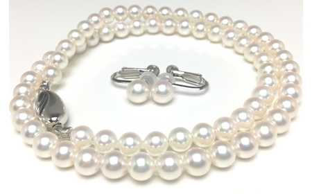 老舗の真珠専門店・高品質アコヤ真珠ネックレス・ イヤリング セット5.5～6.0ミリ / 伊勢志摩 志摩 三重県 真珠 パール あこや アクセサリーネックレス イヤリング ピアス セット ジュエリー 