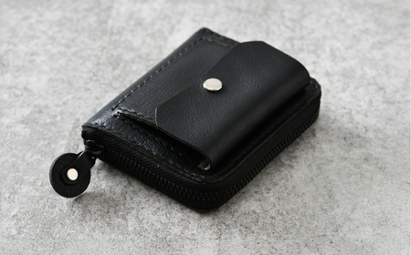 ミニウォレット OTETE（ブラック） topiv 本革 牛革 財布 [F-011001]