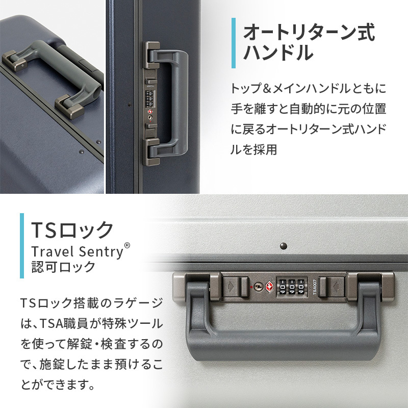 ICICLE フレームスーツケース CABIN_No.5804177 03(ネイビー)　旅 旅行 キャリー スーツケース かばん バッグ 国産 日本製 機内持ち込み 日帰り 出張 北海道 赤平市_イメ