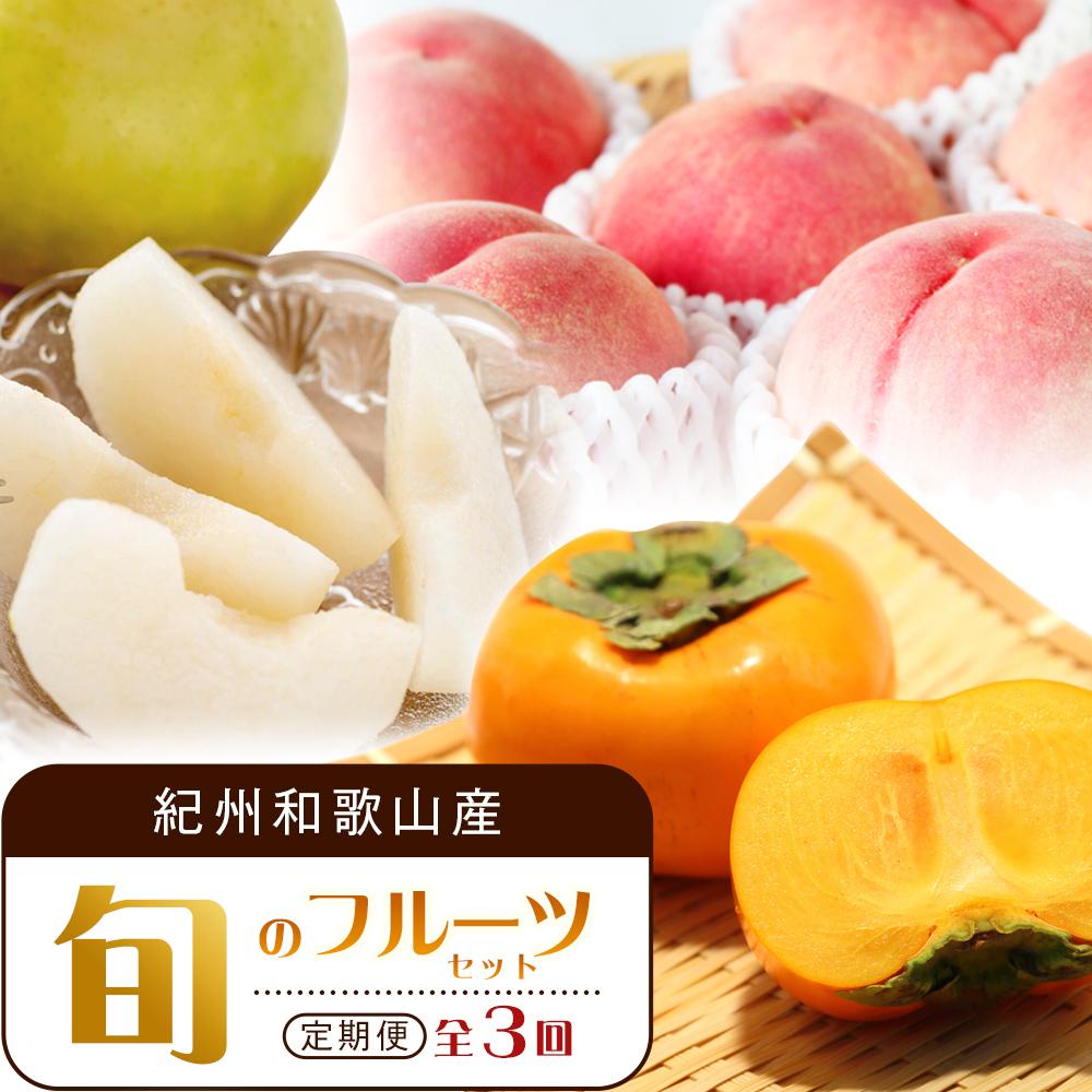 【7・8・10月 全3回】紀州和歌山産旬のフルーツセット（桃・梨・ひらたねなし柿）定期便 【魚鶴商店】【UT68】　XF91137