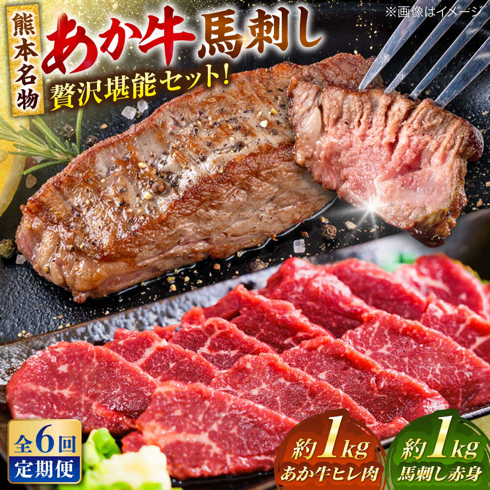 【ふるさと納税】【全6回定期便】熊本の贅沢 あか牛 ヒレ肉 約1kg 赤身 馬刺し 約1kg 堪能セット 【合同会社 たべたせいか】[AYCB039]