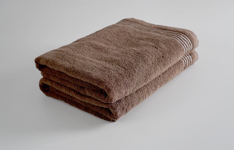 【スピード発送】シルキータッチ バスタオル ブラウン 2枚
