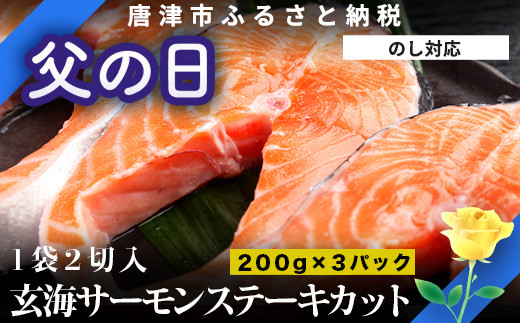 
「父の日」玄海サーモンステーキカット切身 200g×3パック(合計600g) おさかな村 お弁当 おかず
