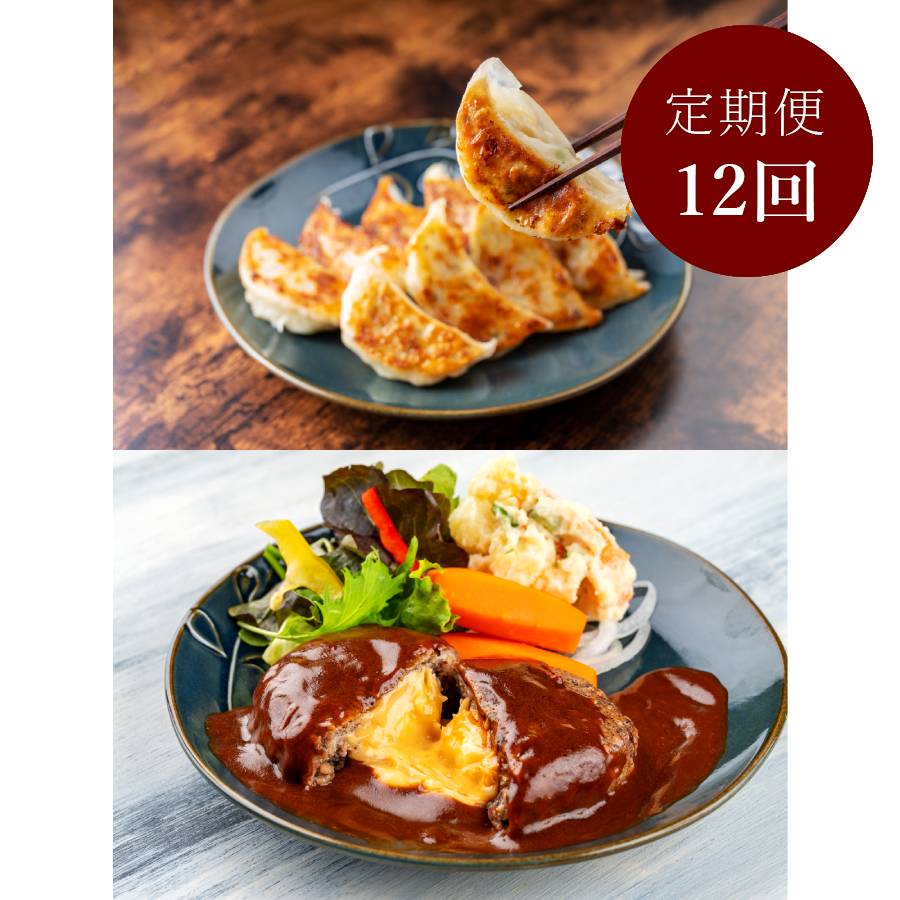 ＜NIKUGOE＞【肉・卵・乳 不使用】餃子＆ハンバーグ餃子36個・ハンバーグ4個 定期便12回