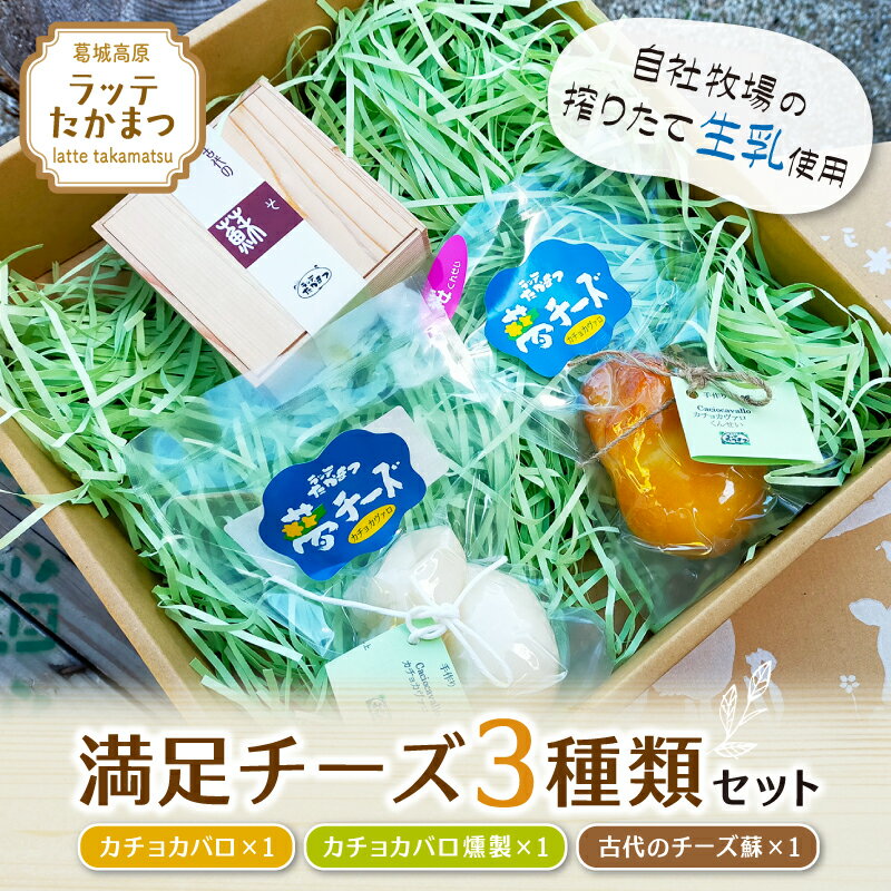 【ふるさと納税】（冷蔵） ラッテたかまつ 満足チーズ 3種類セット ／ 熟成 チーズ カチョカバロ さくら 燻製 珍味 古代のチーズ 酒の肴