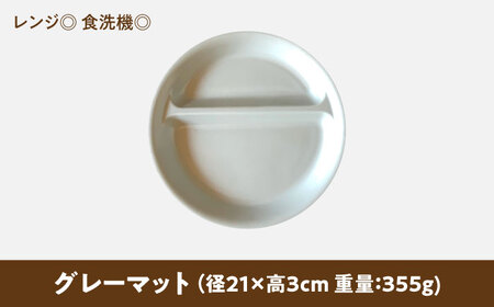 【美濃焼】 ランチプレート 2つ仕切り 丸 21cm 1枚 グレーマット 瑞浪市 / 窯元ロングアイランド おしゃれ 食器 シンプル レンジ対応 食洗機対応[AZCU010]