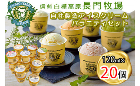 アイスクリームセット 長門牧場 6種フレーバー 長野県 アイスクリームセット【20個】