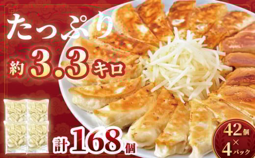 餃子 ぎょうざ 168個 (42個 × 4 パック) 肉汁たっぷり 大きい 国産 ブランド豚 ルイビ豚 小分け 豚肉 野菜 湘南餃子 湘南ぎょうざ 焼き餃子 gyouza ギョーザ 冷凍餃子 生餃子 