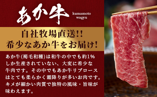 熊本和牛 あか牛 リブロース スライス 400gセット リブローススライス400g・あか牛のタレ200ml 【 牛肉 お肉 肉 リブロース ロース スライス しゃぶしゃぶ すき焼き 熊本県産 】046-0760