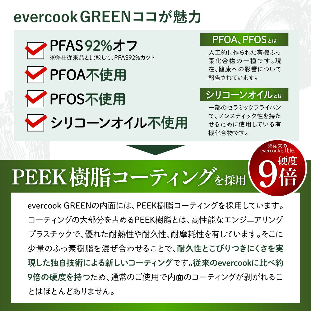 evercookGREEN IH フライパン 20cm