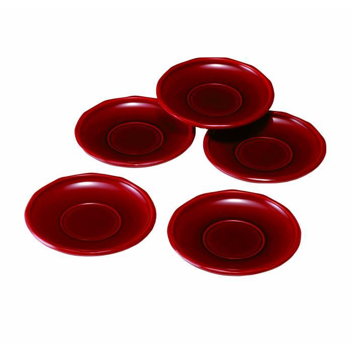 
4.0寸 茶托 ダイヤカット 両面春慶塗 (5枚組)
