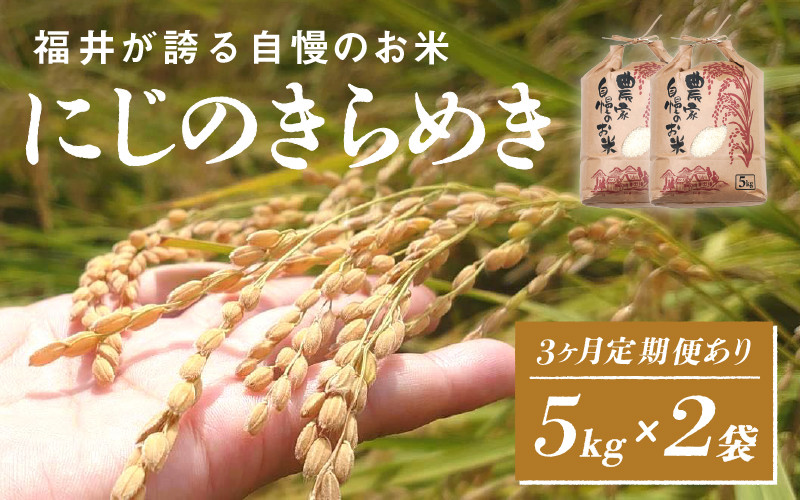 
            ＜2025年11月以降 順次発送予定＞【定期便あり！】令和7年産  にじのきらめき　5kg×2袋（計10kg）[G-10106] / お米 新米 精米 ご飯 華越前 ごはん 米農家 農業男子 鮮度抜群 福井県鯖江市 先行予約
          
