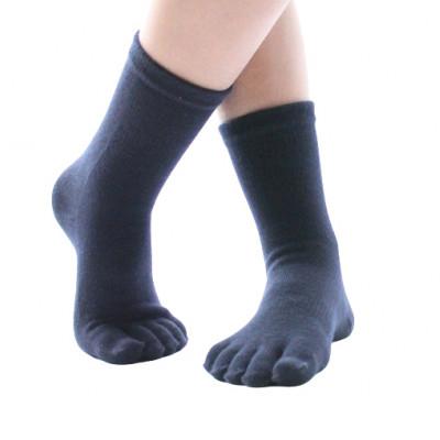 ふるさと納税 海陽町 【婦人サイズ22〜24cm/クルー丈/ブラック】五本指消臭ソックス5足セット
