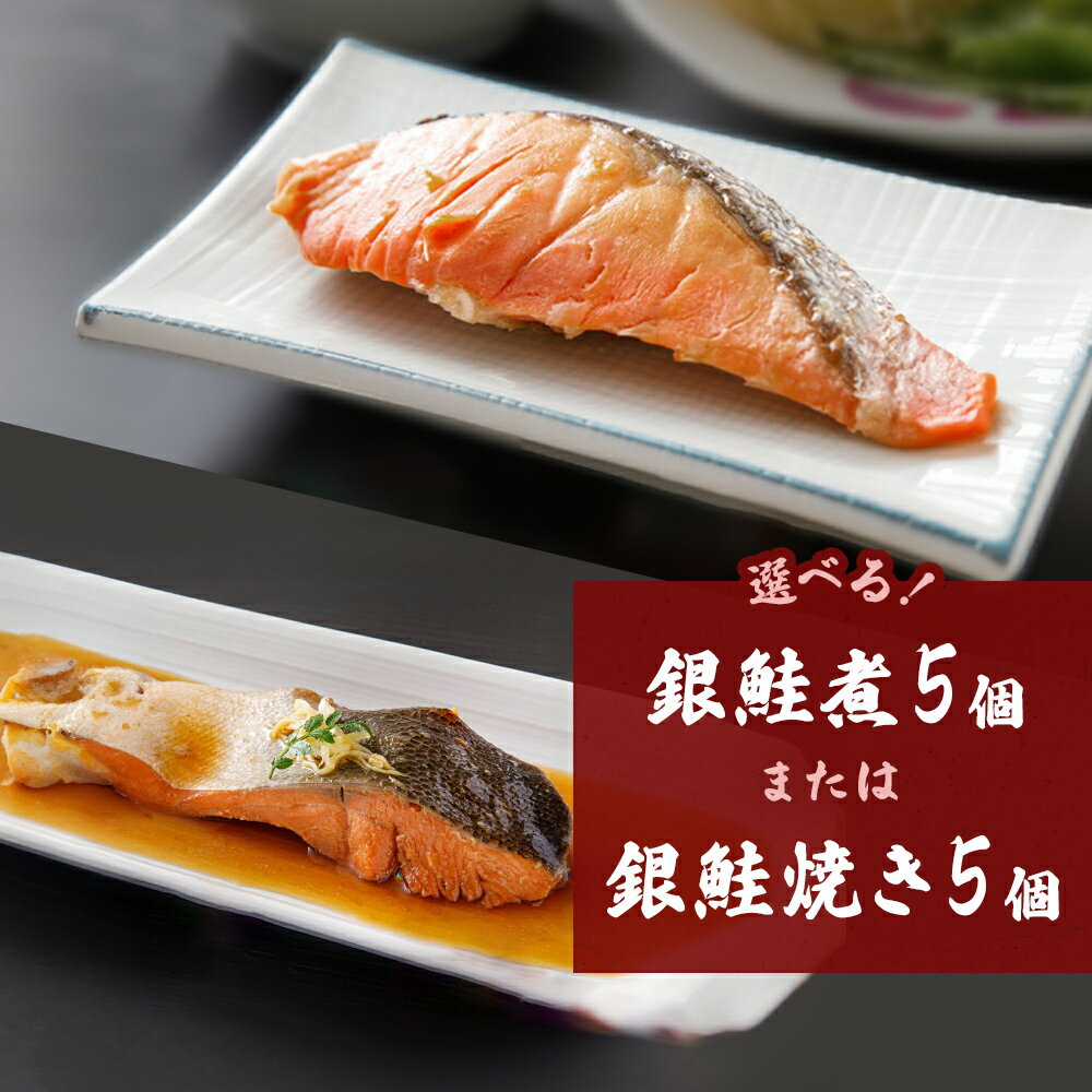 【ふるさと納税】銀鮭煮 or 銀鮭焼き（5個セット）冷凍 さけ シャケ サケ 鮭 銀ざけ 銀ザケ 煮物 煮付け 煮魚 魚 焼き魚 寿司 割烹