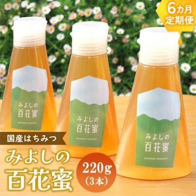 ふるさと納税 基山町 【毎月定期便】みよしの百花蜜 220g×3本全6回