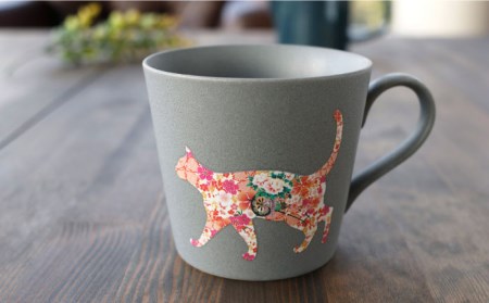 【美濃焼】温度で変化する器 温感 ネコ マグカップ 1個『捜す猫』【丸モ高木陶器】  食器 マグ カップ コーヒーカップ おしゃれ 動物 アニマル 猫 ねこ かわいい 灰色 グレー 贈り物  [TBA