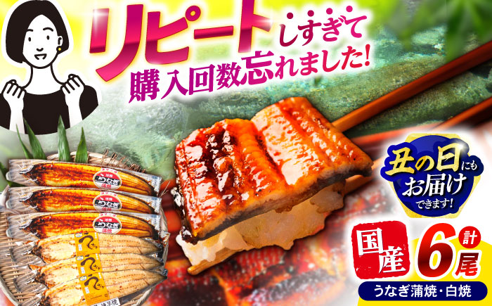 【最速発送】＜諫早淡水＞うなぎ蒲焼3尾＆白焼き3尾セット / うなぎ ウナギ 鰻 蒲焼き 蒲焼 白焼き 白焼  国産 冷凍 小分け うな重 うな丼 ひつまぶし / 諫早市 / 活うなぎ問屋 諫早淡水 [AHAT006] スピード 最短 最速 発送 丑の日 土用丑の日